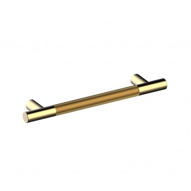 Circo Knurled Cabinet Pull Handle - Cabinet Mount - 8" Brass/Prosecco Bronze