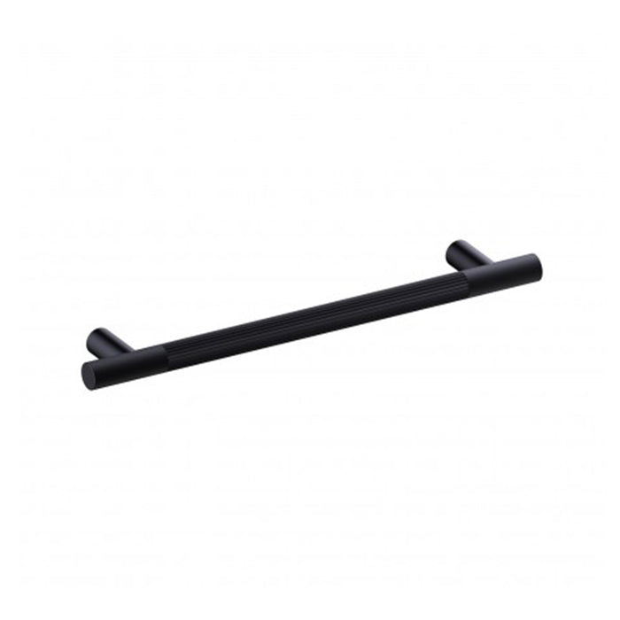 Circo Knurled Cabinet Pull Handle - Cabinet Mount - 4" Brass/Matt Black