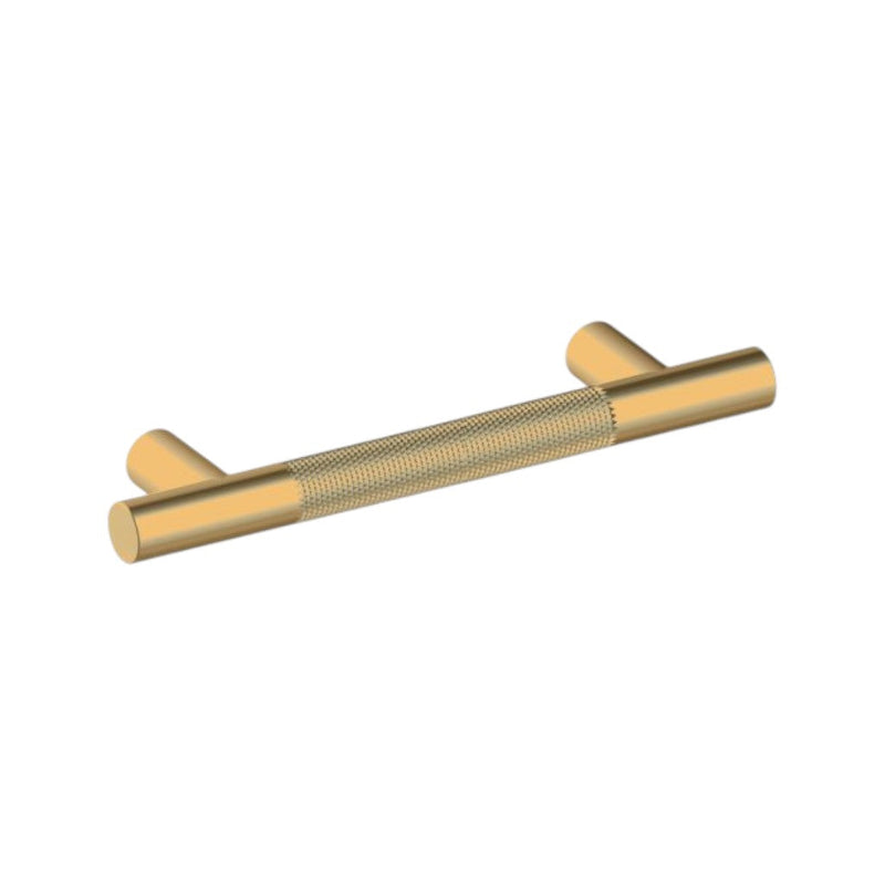 Circo Knurled Cabinet Pull Handle - Cabinet Mount - 4" Brass/Prosecco Bronze