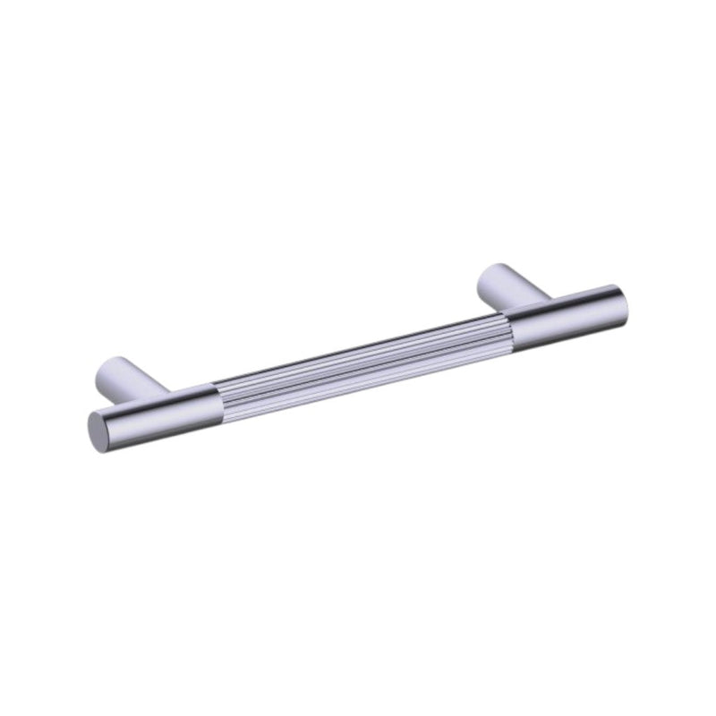 Circo Knurled Cabinet Pull Handle - Cabinet Mount - 6" Brass/Brushed Nickel
