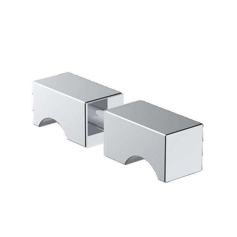 London Double Glass Door Knob - Door Mount - 4" Brass/Polished Chrome