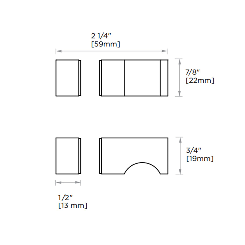 London Single Glass Door Knob - Door Mount - 3" Brass/Brushed Nickel