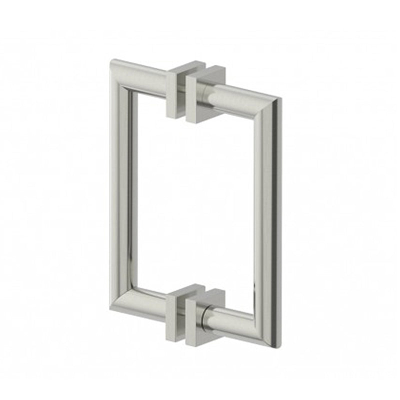 Madrid Double Shower Door Pull Handle - Door Mount - 8" Brass/Brushed Nickel