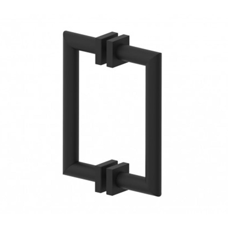 Madrid Double Shower Door Pull Handle - Door Mount - 8" Brass/Matt Black