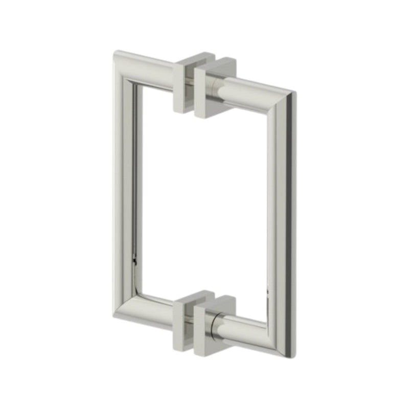 Madrid Double Shower Door Pull Handle - Door Mount - 8" Brass/Polished Nickel