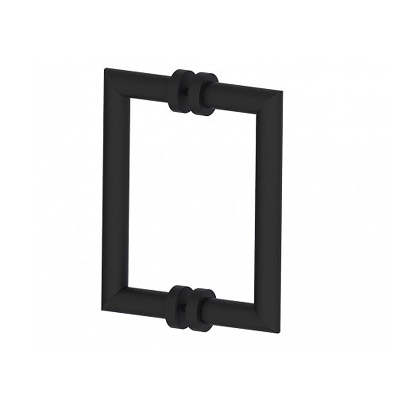 Oslo Double Shower Door Pull Handle - Door Mount - 8" Brass/Matt Black