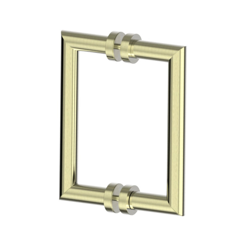 Oslo Double Shower Door Pull Handle - Door Mount - 8" Brass/Brushed Brass