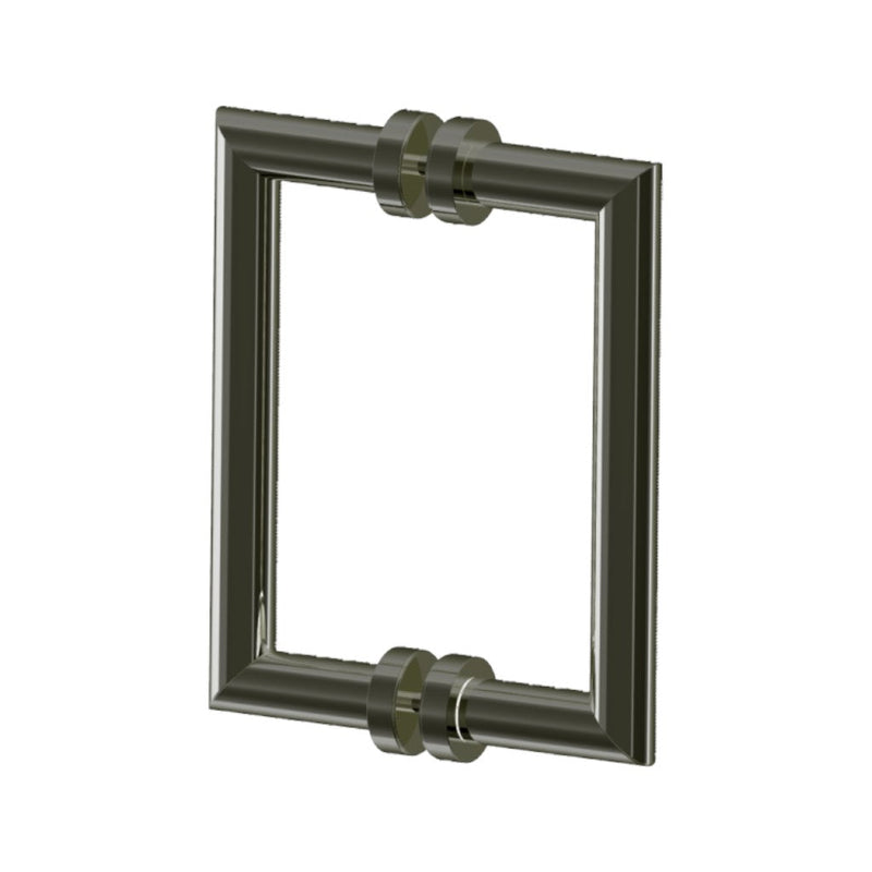 Oslo Double Shower Door Pull Handle - Door Mount - 8" Brass/Gun Metal