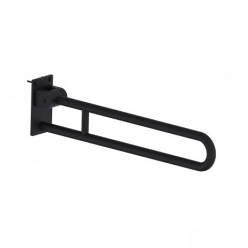 Berlin Fold Down Grab Bar - Wall Mount - 32" Brass/Matt Black
