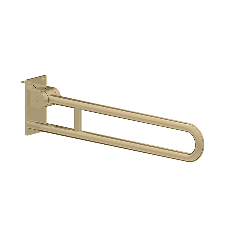 Berlin Fold Down Grab Bar - Wall Mount - 32" Brass/Prosecco Bronze