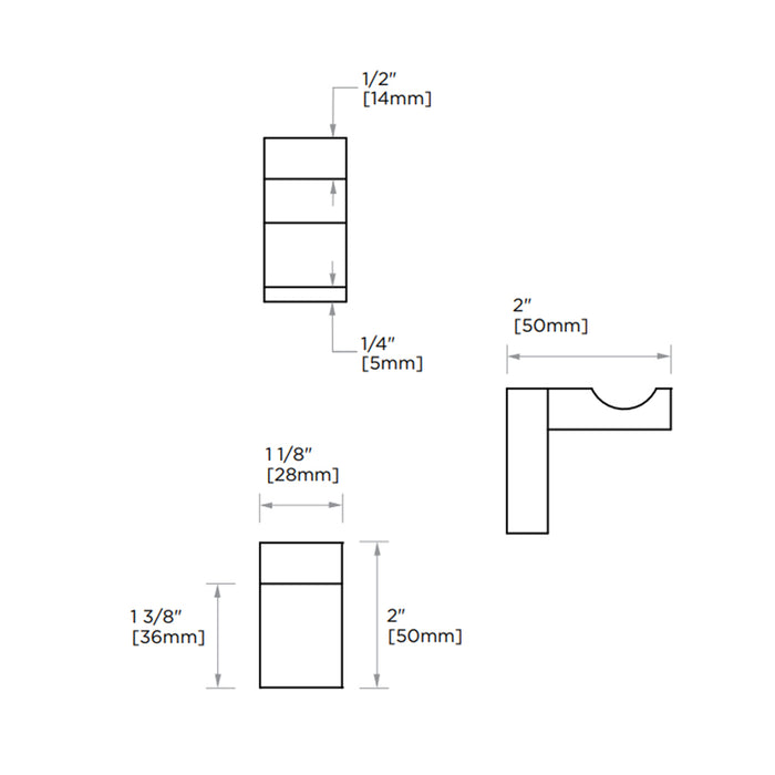 Berlin Single Hook - Wall Mount - 2" Brass/Polished Chrome