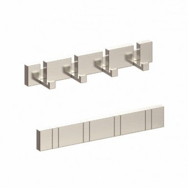 Berlin Fold Down Quadruple Hook - Wall Mount - 8" Brass/Brushed Nickel