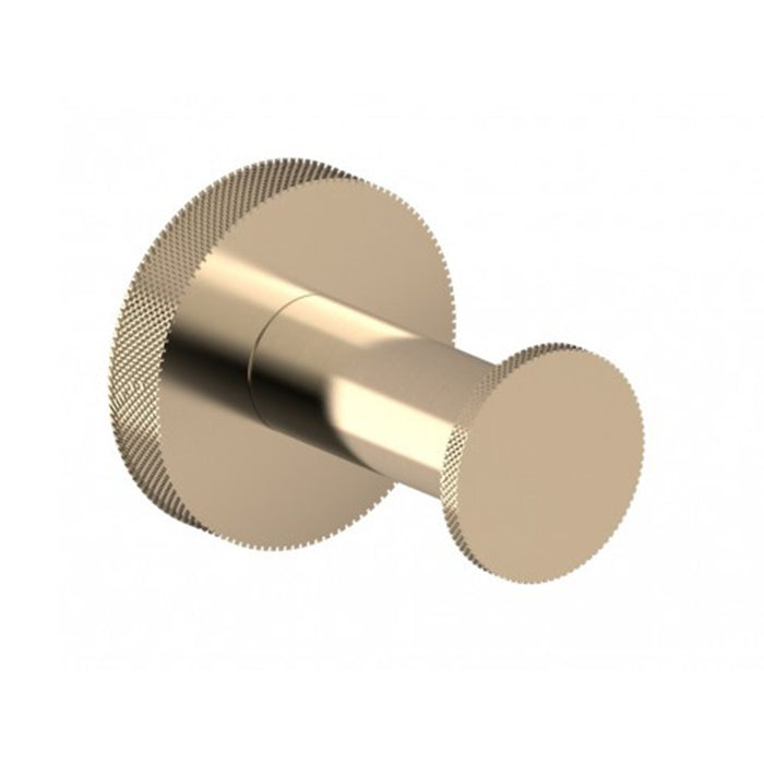 Circo Knurled Hook - Wall Mount - 2" Brass/Prosecco Bronze