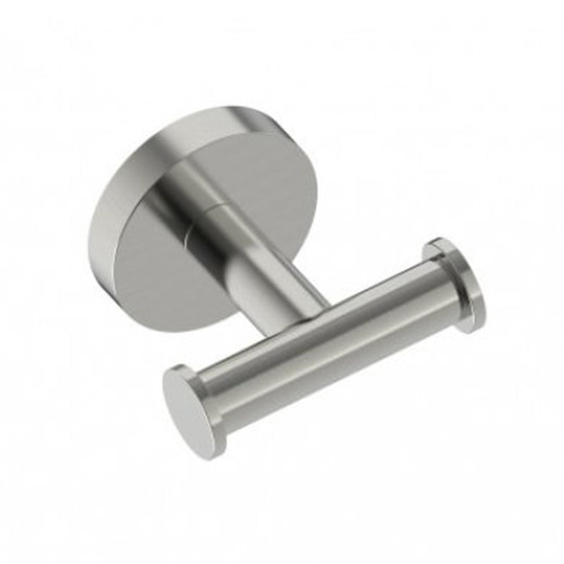 Circo Double Prong Robe Hook - Wall Mount - 3" Brass/Brushed Nickel