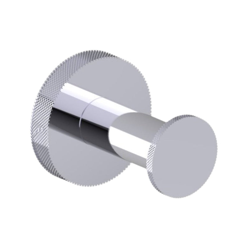 Circo Knurled Single Hook - Wall Mount - 2" Brass/Polished Chrome