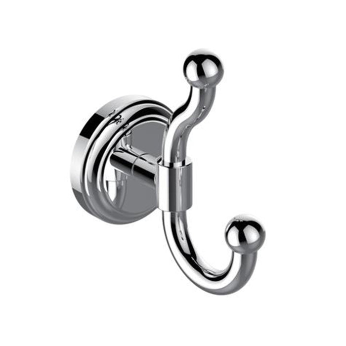 Florence Coat Hook - Wall Mount - 3" Brass/Polished Chrome