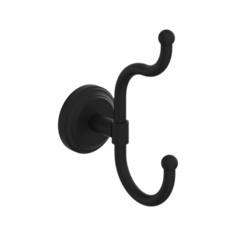 Florence Large Coat Hook - Wall Mount - 7" Brass/Matt Black
