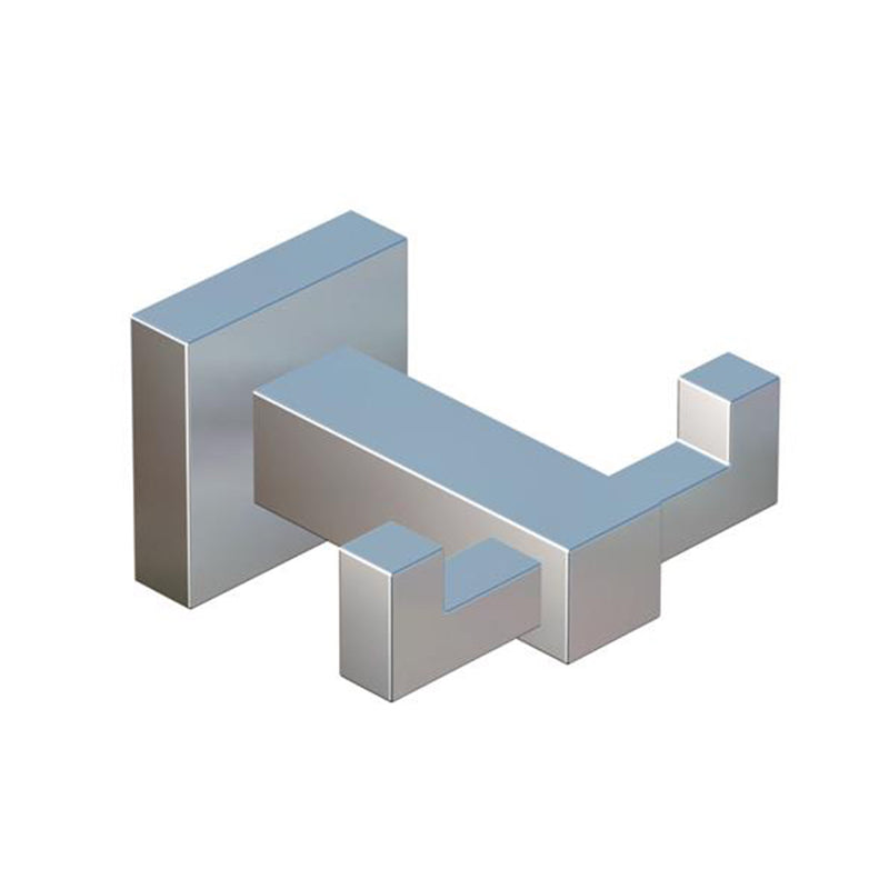 London Double Hook - Wall Mount - 3" Brass/Polished Chrome