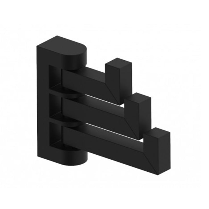 London Triple Hook - Wall Mount - 3" Brass/Matt Black