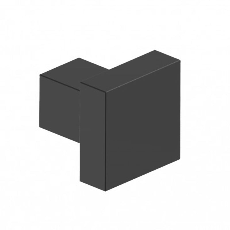 London Square Single Hook - Wall Mount - 2" Brass/Matt Black