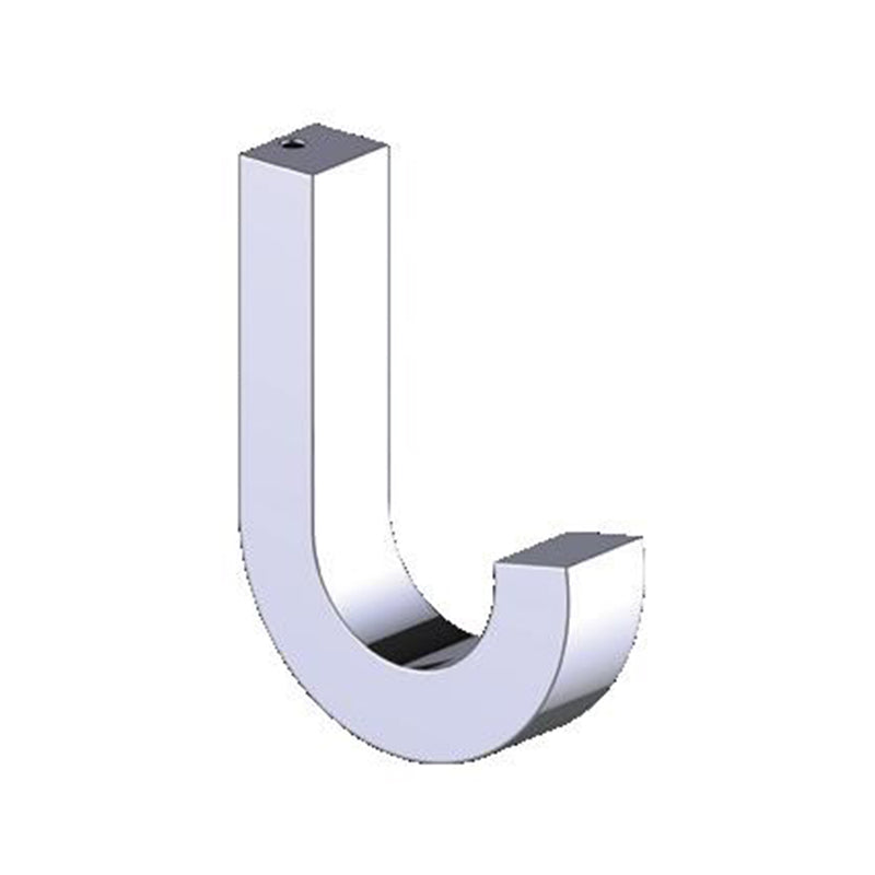 London Large Coat Hook - Wall Mount - 5" Brass/Polished Chrome