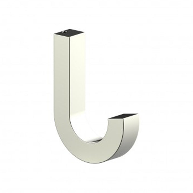 London Large Coat Hook - Wall Mount - 5" Brass/Polished Nickel