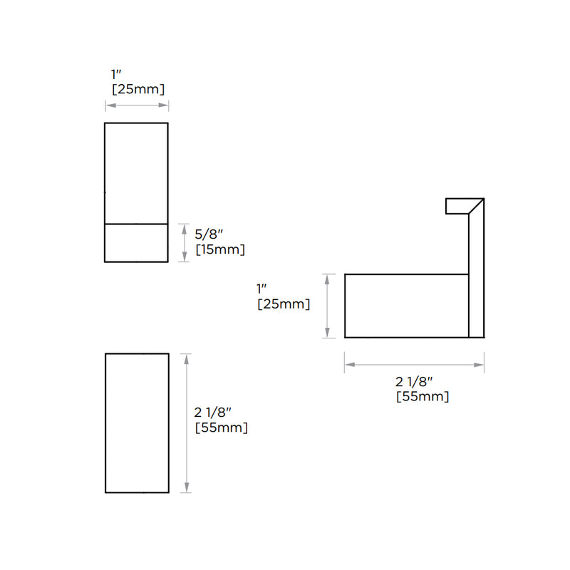 Munich Single Hook - Wall Mount - 3" Brass/Polished Chrome
