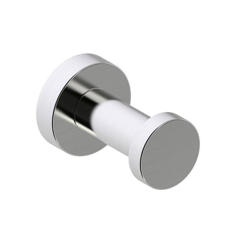 Oslo Prong Single Hook - Wall Mount - 1" Brass/Brushed Nickel