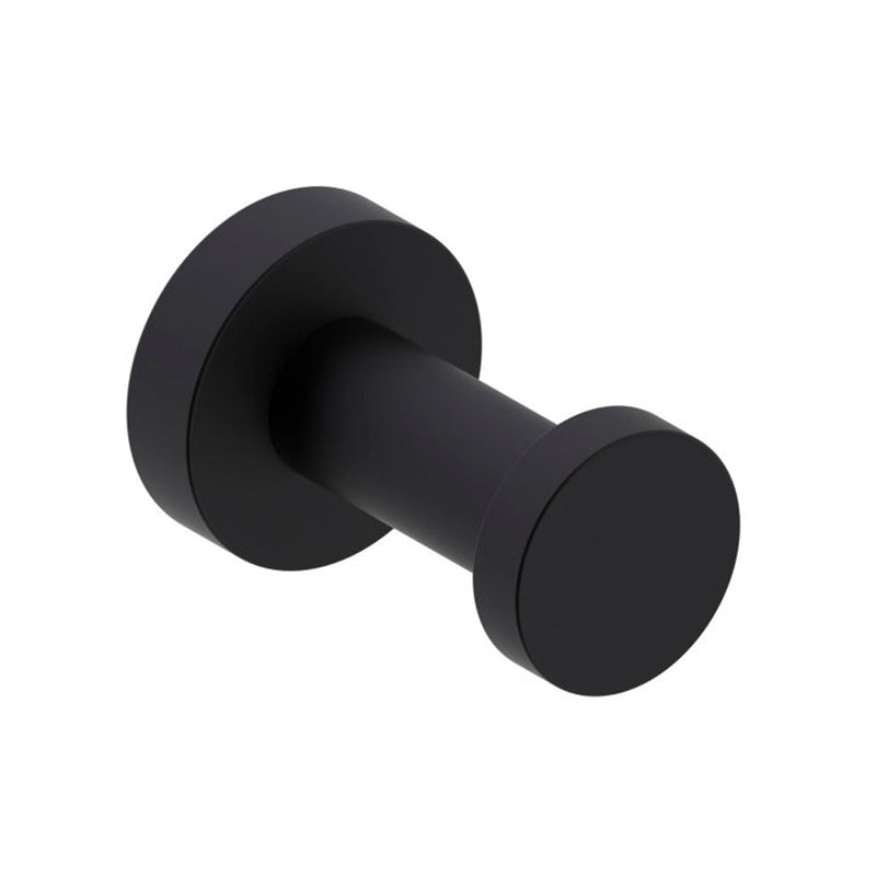 Oslo Prong Single Hook - Wall Mount - 1" Brass/Matt Black