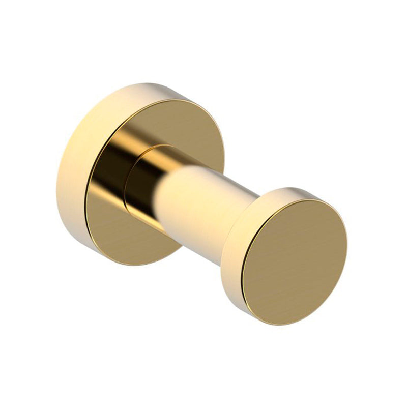 Oslo Prong Single Hook - Wall Mount - 1" Brass/Brushed Gold