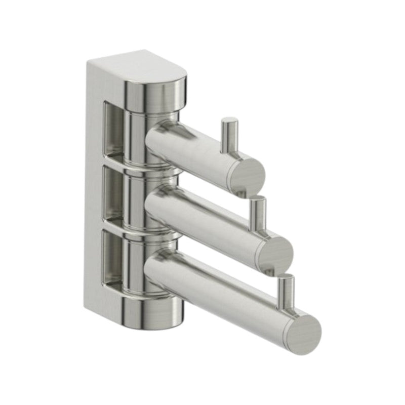 Seville Pivoting Triple Hook - Wall Mount - 3" Brass/Brushed Nickel
