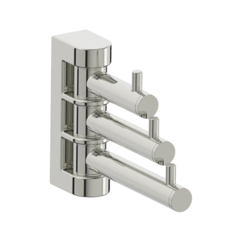 Seville Pivoting Triple Hook - Wall Mount - 3" Brass/Polished Nickel