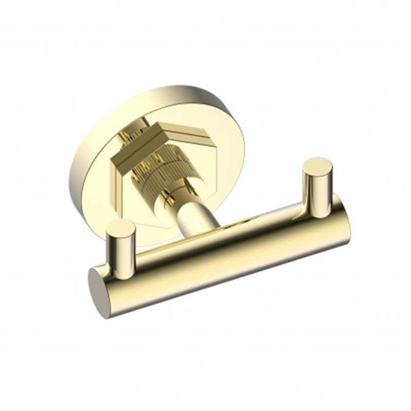Windsor Double Hook - Wall Mount - 4" Brass/Unlacquered Brass