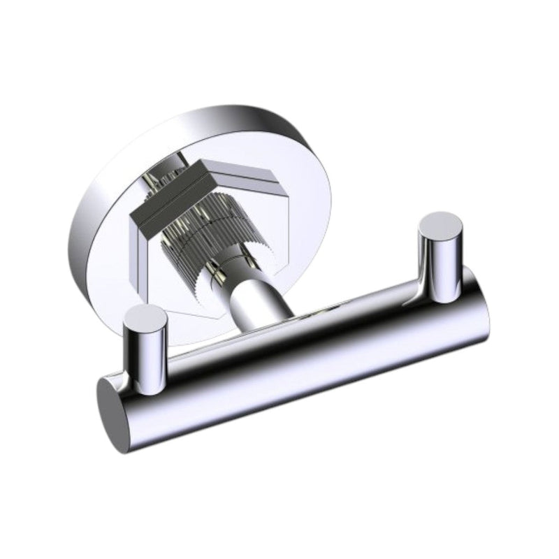 Windsor Double Hook - Wall Mount - 4" Brass/Polished Nickel