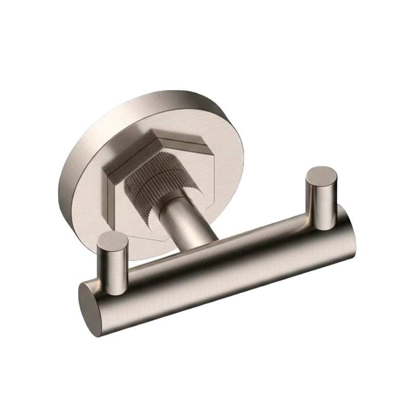 Windsor Double Hook - Wall Mount - 4" Brass/Brushed Nickel