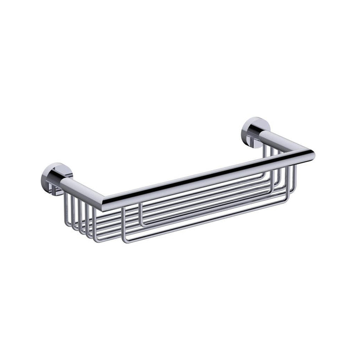 Oslo Shower Basket - Wall Mount - 12" Brass/Polished Chrome