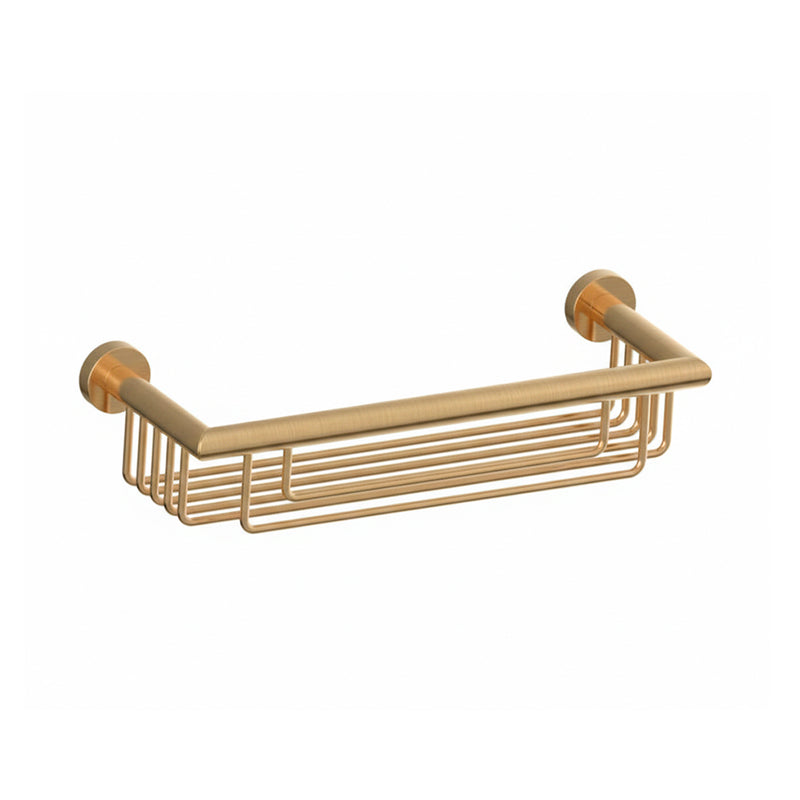 Oslo Shower Basket - Wall Mount - 12" Brass/Brushed Brass