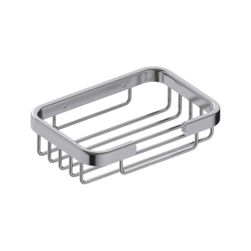 Wire Shower Basket - Wall Mount - 6" Brass/Brushed Nickel