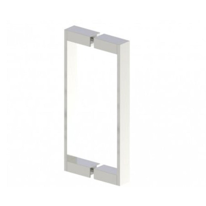 Berlin Double Glass Shower Door Handle - Door Mount - 12" Brass/Brushed Nickel
