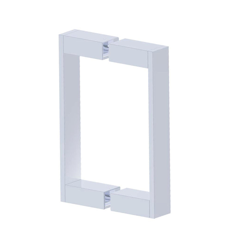 Berlin Double Glass Shower Door Handle - Door Mount - 8" Brass/Polished Chrome