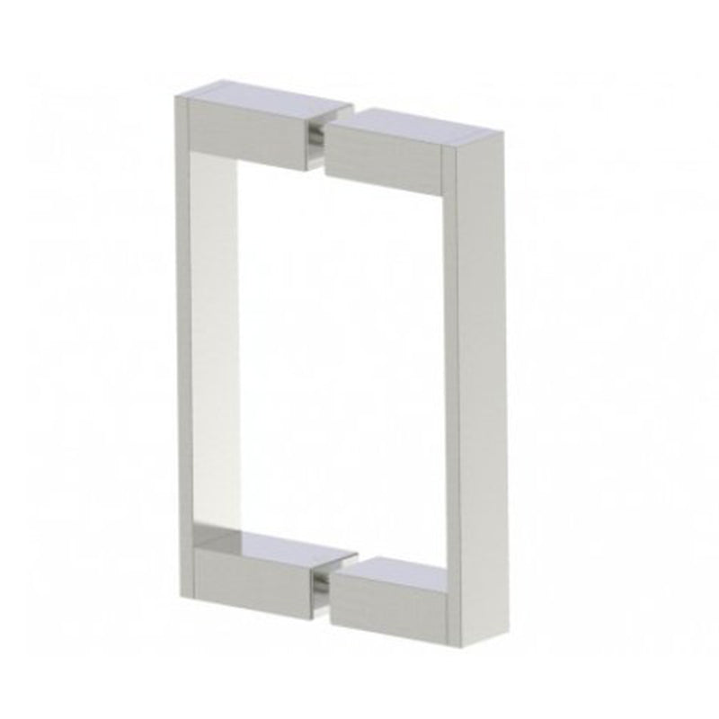 Berlin Double Glass Shower Door Handle - Door Mount - 8" Brass/Brushed Nickel