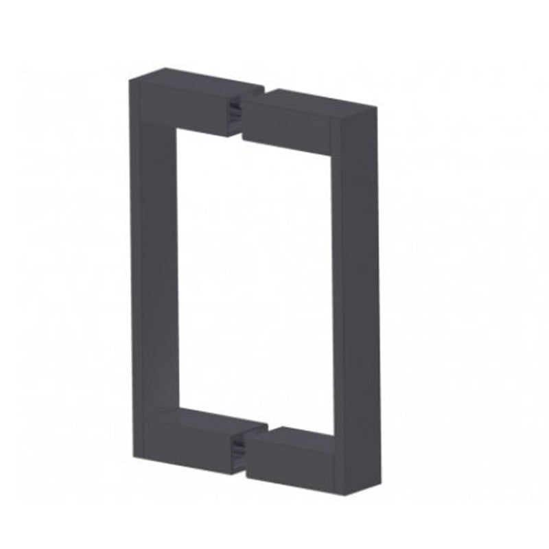 Berlin Double Glass Shower Door Handle - Door Mount - 8" Brass/Matt Black