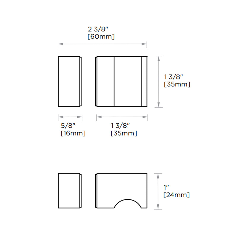 Berlin Single Knob Shower Door Handle - Door Mount - 2" Brass/Polished Chrome