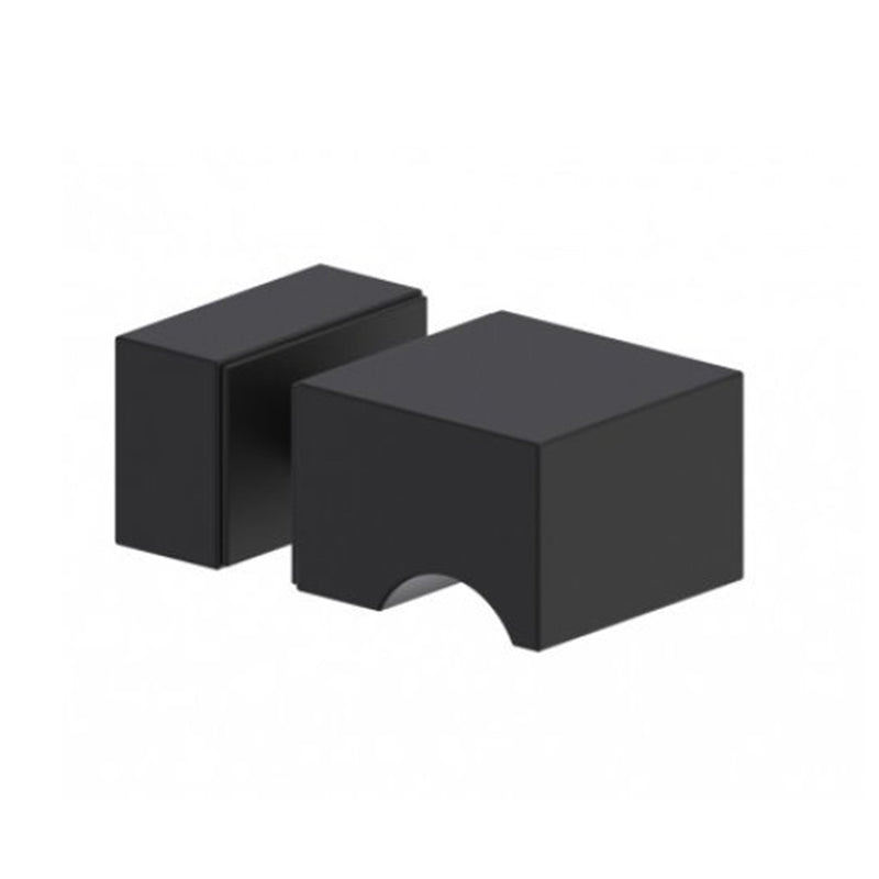 Berlin Single Knob Shower Door Handle - Door Mount - 2" Brass/Matt Black