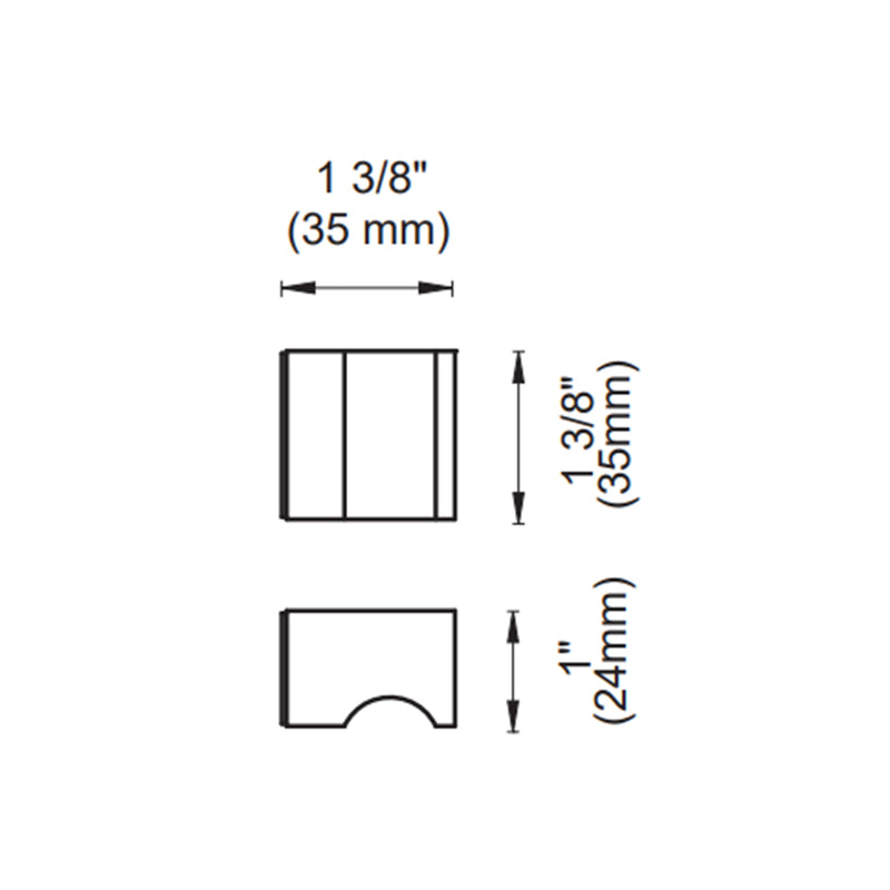 Berlin Single Knob To Be Paired With Single Shower Door Handle - Door Mount - 2" Brass/Polished Chrome
