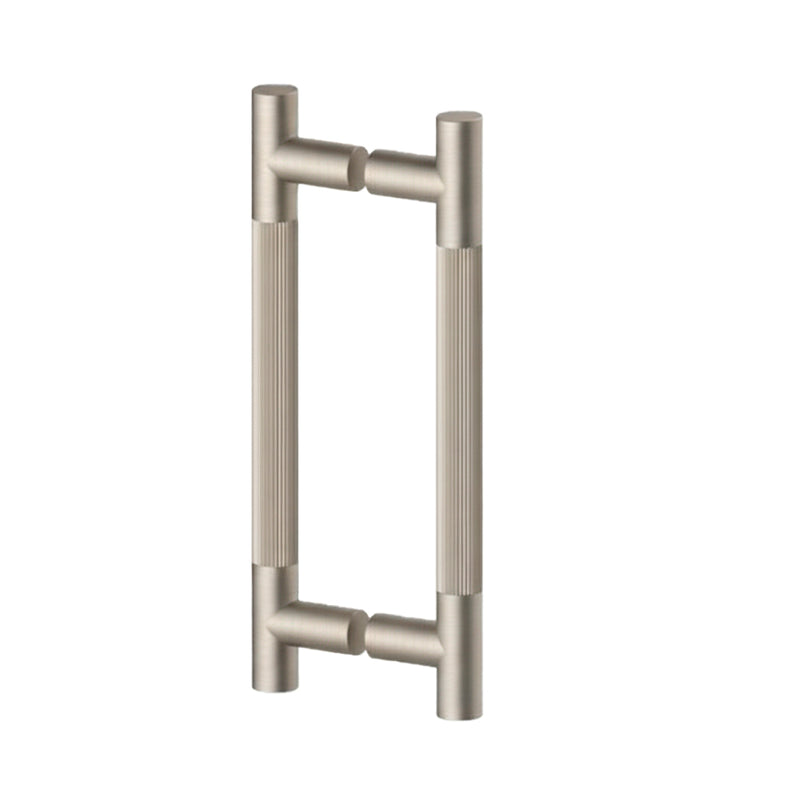 Circo Straight Knurled Double Shower Door Handle - Door Mount - 8" Brass/Brushed Nickel