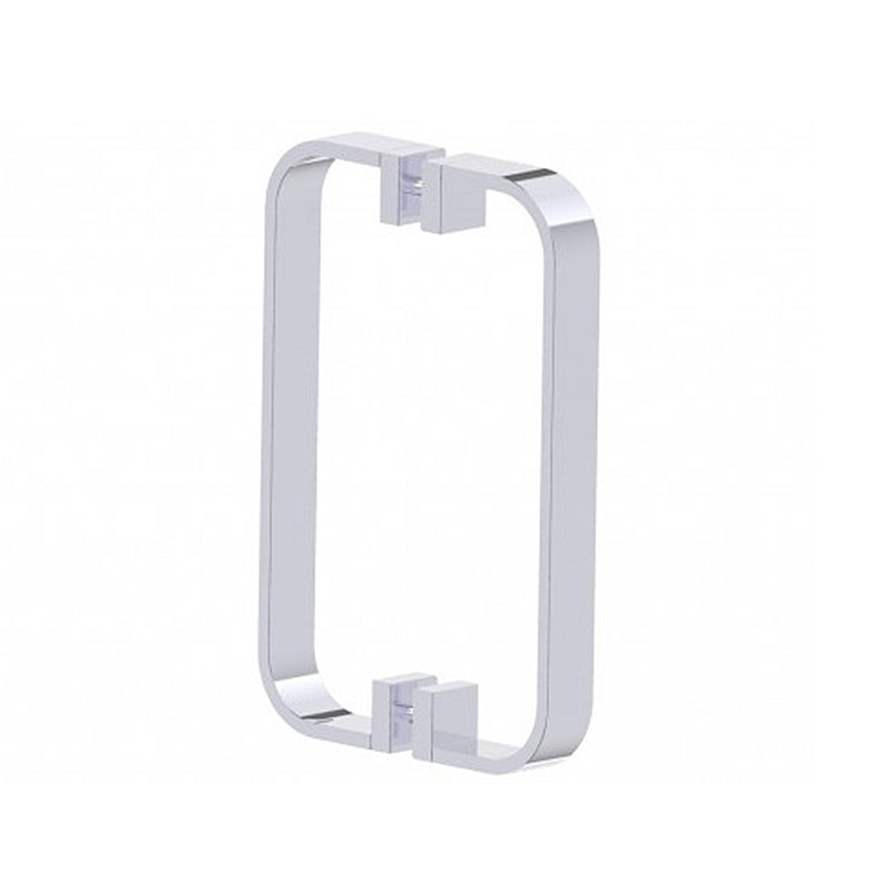 Cologne Double Shower Door Handle - Door Mount - 8" Brass/Polished Chrome