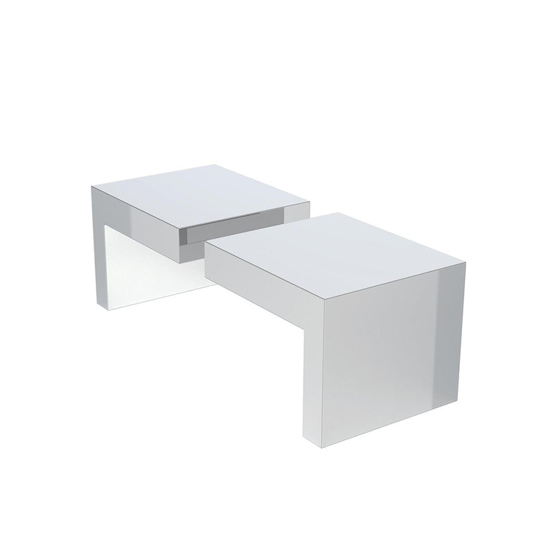 Hamburg Double Shower Door Handle - Door Mount - 4" Brass/Polished Chrome