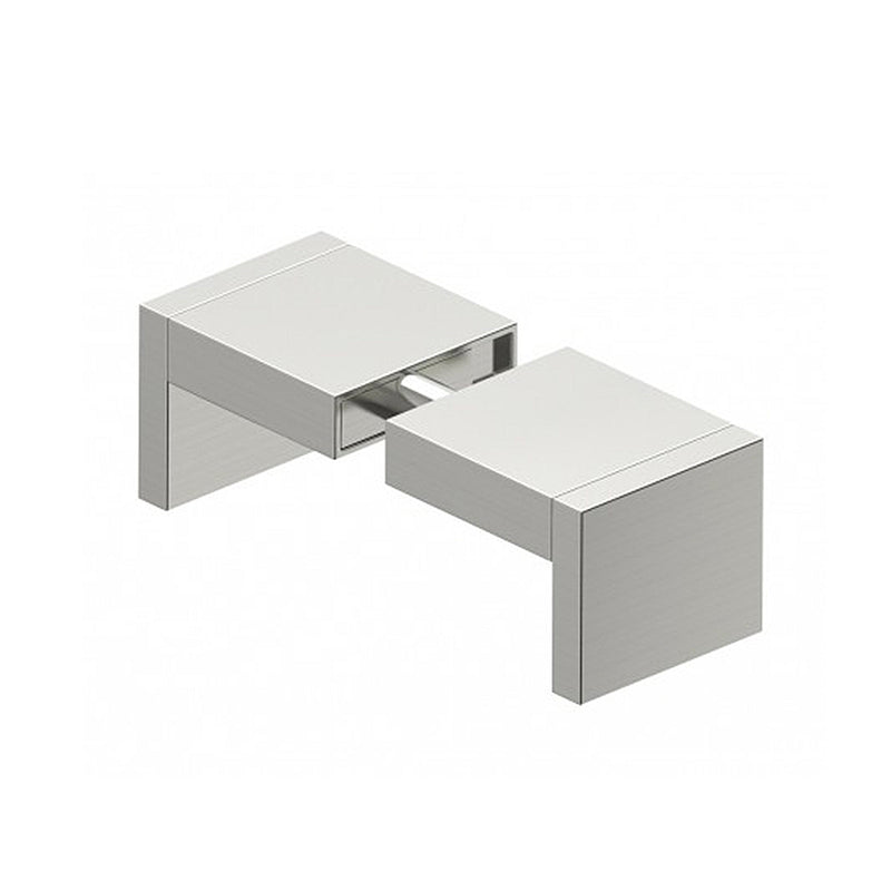 Hamburg Double Shower Door Handle - Door Mount - 4" Brass/Brushed Nickel