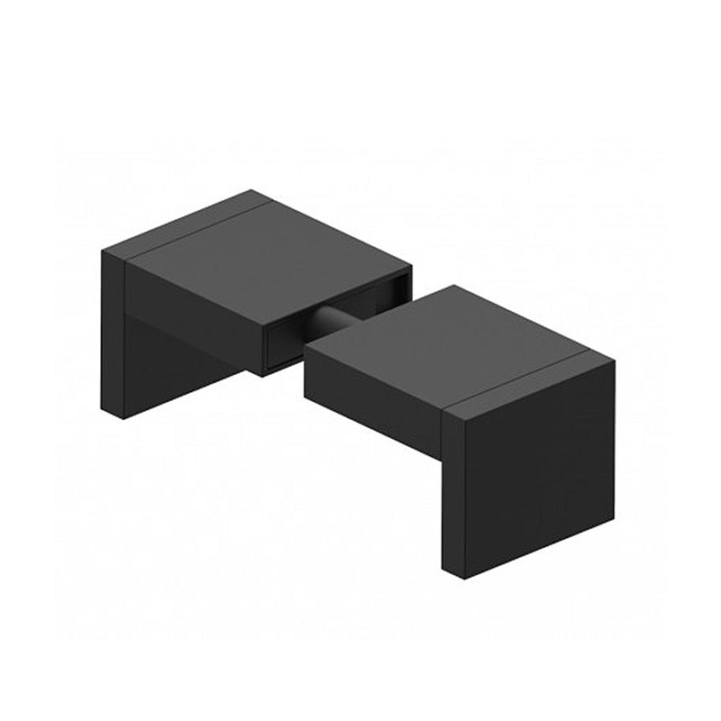 Hamburg Double Shower Door Handle - Door Mount - 4" Brass/Matt Black